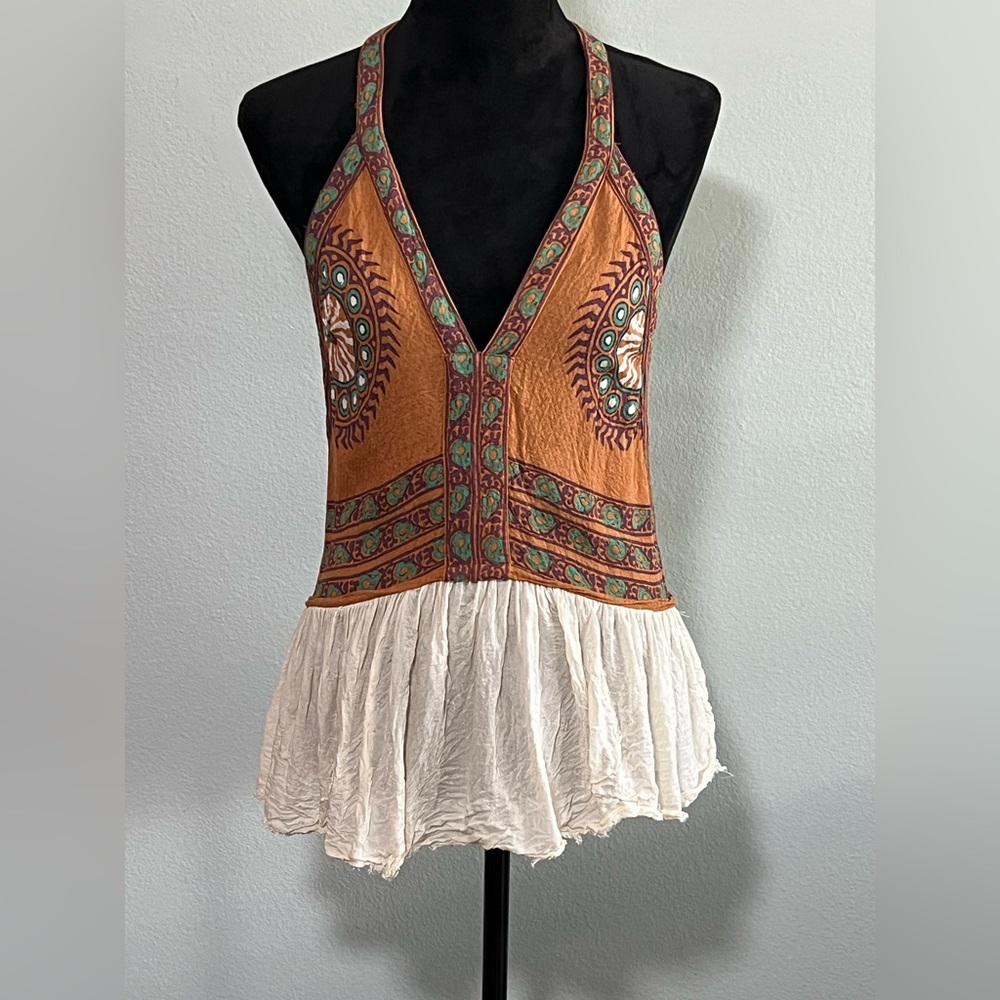 FREE PEOPLE Sleeveless V Neck Strappy Top- S